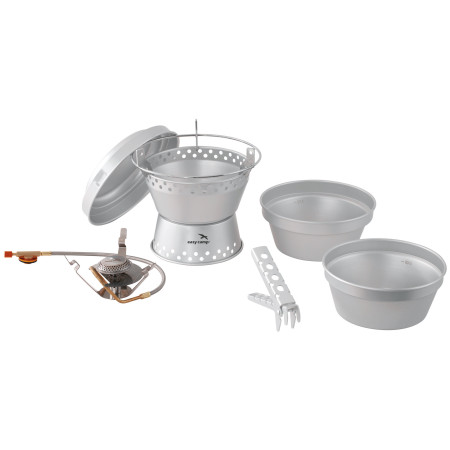 Zestaw naczyń kuchennych i palników Easy Camp Storm Cooker & Stove set srebrny Silver