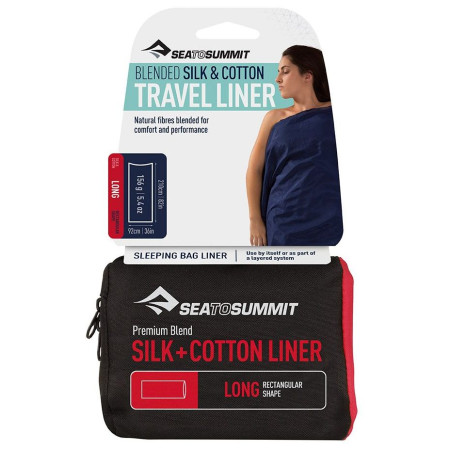 Wkład do śpiwora Sea to Summit Silk+Cotton Liner Long Rec (2020) niebieski NavyBlue