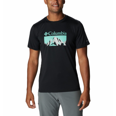 Koszulka męska Columbia Zero Rules Short Sleeve Graphic Shirt czarny Black, Fractal Peaks Graphic