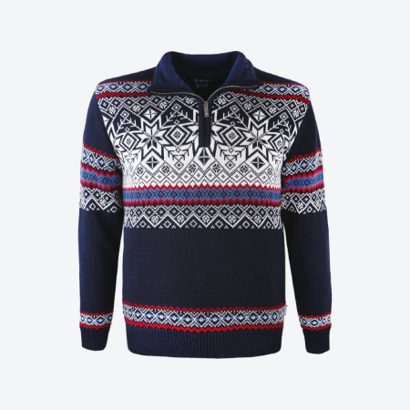 Męski sweter Kama 3371 ciemnoniebieski navy