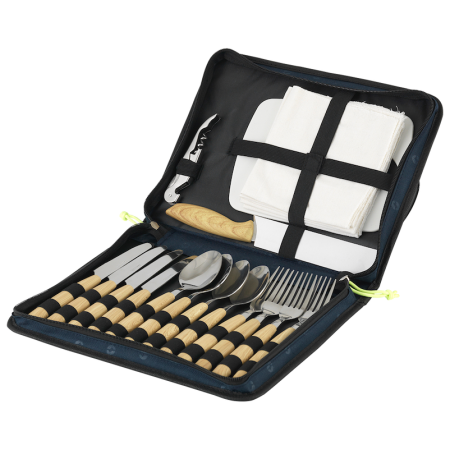 Zestaw sztućców Outwell Morella Picnic Cutlery Set brązowy/srebrny Blue