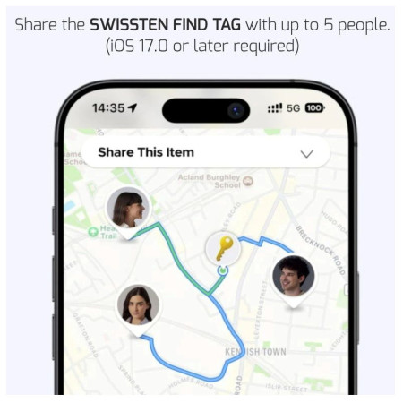 Lokalizator Swissten FindTag GPS Locator (with Apple Find My function)