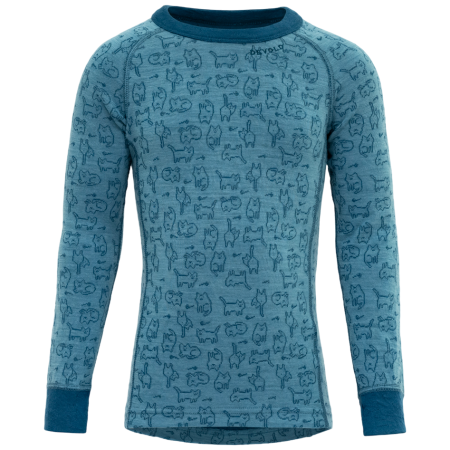 Dziecięca koszulka Devold Duo Active Merino Shirt Kid jasnoniebieski MOON