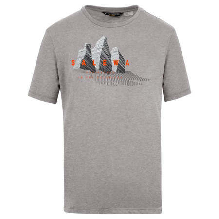 Koszulka męska Salewa Lines Graphic Dry M T-Shirt. szary/pomarańczowy Heather Grey/
