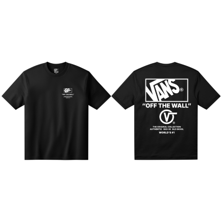 Koszulka męska Vans Stacked Hi SS Tee czarny Black/White