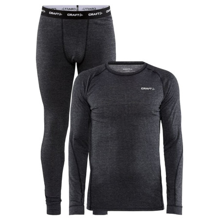 Zestaw męski Craft Core Wool Merino szary Blackmelange