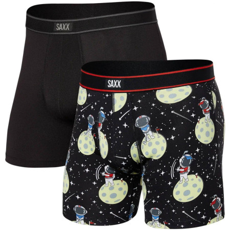Bokserki Saxx Daytripper Boxer Brief Fly 2Pk czarny/niebieski black hole putt/black