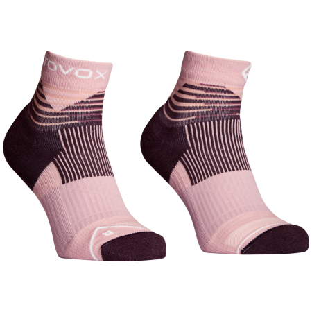 Damskie skarpetki z wełny merino Ortovox All Mountain Quarter Socks W różowy Dawn Rose