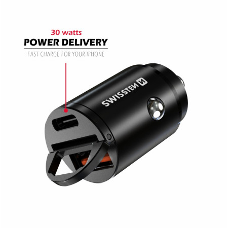 Przejściówka do gniazda samochodowego Swissten Car Charger 30W