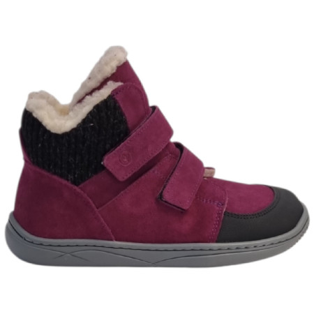 Buty barefoot dziecięce beBare 3555TY Bordeaux różowy/fioletowy BORDEAUX