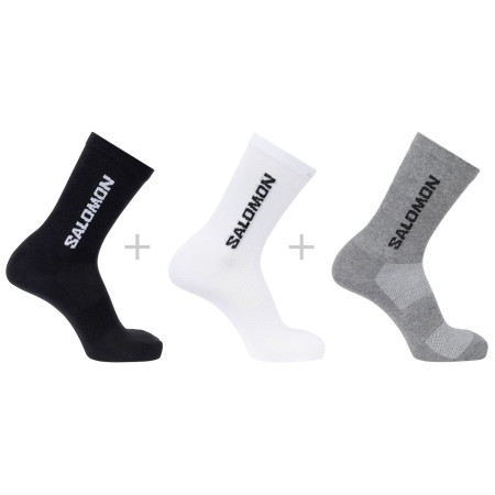 Skarpety Salomon Everyday Lite Crew 3-Pack czarny/szary White / Black / Frost Gray