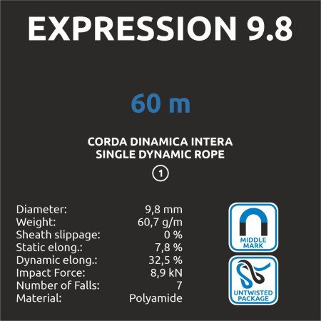 Lina wspinaczkowa Camp Expression 9.8 - 60m