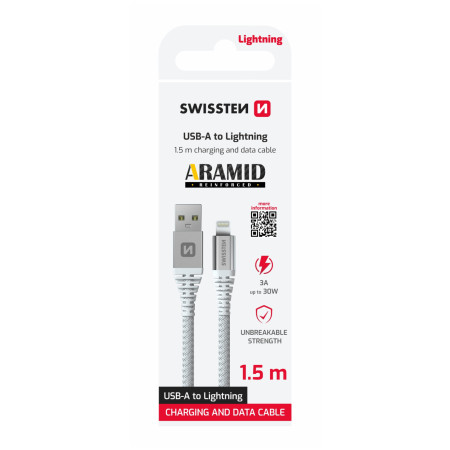Kabel Swissten Aramid Reinforced USB / Lightning 1,5 m