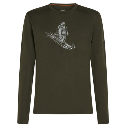Męska koszulka Icebreaker Men Merino 200 Oasis LS Crewe SkiingYeti ciemnozielony Dk Loden