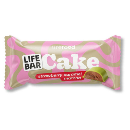 Baton Lifefood Cake truskawka, karmel i matcha (35 g)