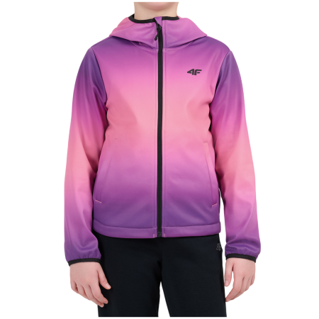 Dziecięca kurtka softshellowa 4F Softshell Jacket F603 Multicolour 3 Allover różowy Multicolour 3 Allover