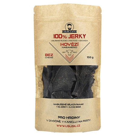 Mięso suszone Usušil & Syn 100% JERKY Hovězí Habanero 150 g