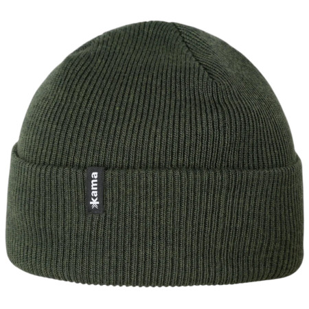 Dzianinowa czapka z merynosów Kama LA05 ciemnozielony dark green