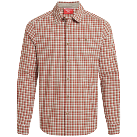 Koszula Craghoppers NosiLife Nuoro Check Long Sleeved Shirt pomarańczowy RedBeachChk