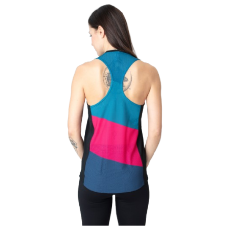 Damski podkoszulek Drexiss Fit Stripe Pink czarny/niebieski