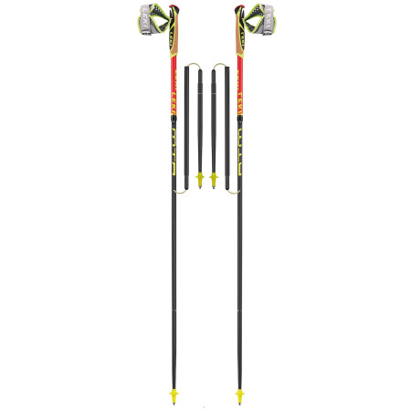 Kijek trekkingowy Leki Micro Trail Race czerwony FloorescentRedNeonyellowNaturalcarbon