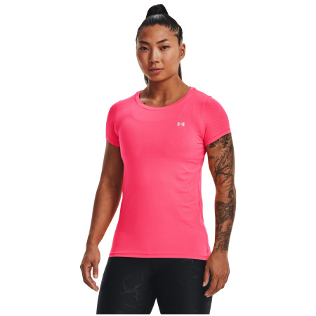 Damska koszulka Under Armour HG Armour SS różówy/szary Pink Shock / / Metallic Silver