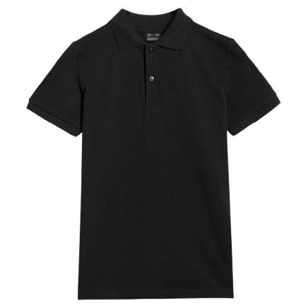 T-shirt dziecięcy 4F Polo Shirt M614 czarny DEEP BLACK
