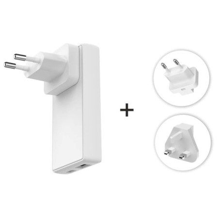 Adapter Swissten World Travel Charger 65W GaN USB-C + USB-A