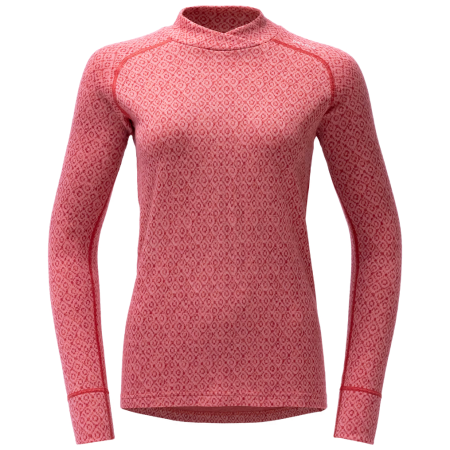 Damska koszulka Devold Signature Silk 230 Cross Neck Wmn różowy Apricot