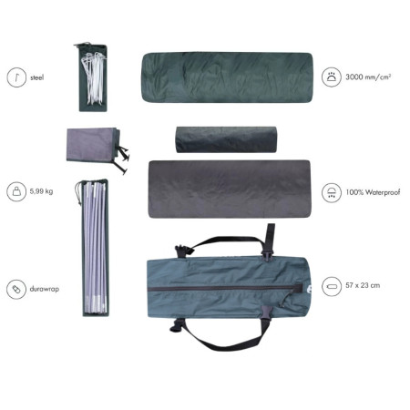 Namiot z przedsionkiem Zulu Dome 3 Black Long