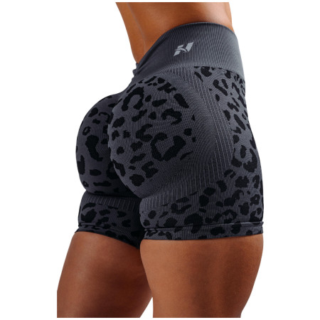 Spodenki damskie Nebbia Push-Up Compression Leopard Shorts Primal czarny BLACK LEOPARD