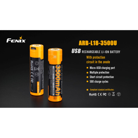 Akumulatorki Fenix 18650 3500 mAh USB Li-ion