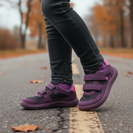 Dziecięce całoroczne buty barefoot Bugga Safi Dark Purple