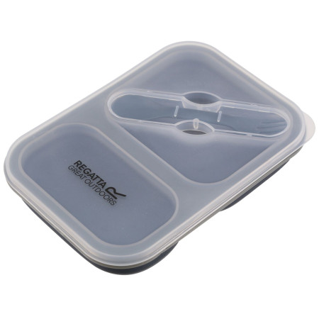 Miska + łyżko-widelec Regatta Silicon Foldable Mess Tin szary Ebony Grey