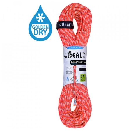 Lina wspinaczkowa Beal Ice Line 8,1 mm (50 m) pomarańczowy ORANGE