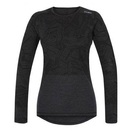 Damska koszulka Husky Merino 100 Dl. Rukáv L czarny