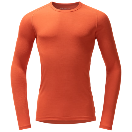 Męska koszulka Devold Adventure Merino 190 Shirt Man pomarańczowy Brick