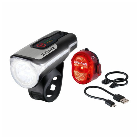 Przednia/tylna lampka Sigma Aura 80 USB + Nugget II.