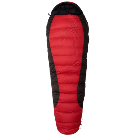 Śpiwór puchowy Warmpeace Viking 900 195 cm czerwony/szary Red/Gray/Black