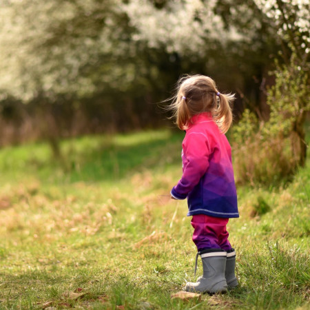 Dziecięce spodnie softshellowe WAMU Mozaika purple