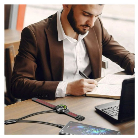 Kabel do ładowania i przesyłania danych Swissten Wireless magnetic charging cable 2in1 for Samsung Watch + USB-C 1,2 m