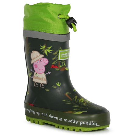 Kalosze dziecięce Regatta Peppa Splash Welly zielony Dkkhakforest