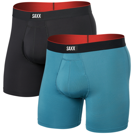 Bokserki Saxx Multi-Sport Mesh Boxer Brief Fly 2Pk niebieski/czarny hydro blue/faded black