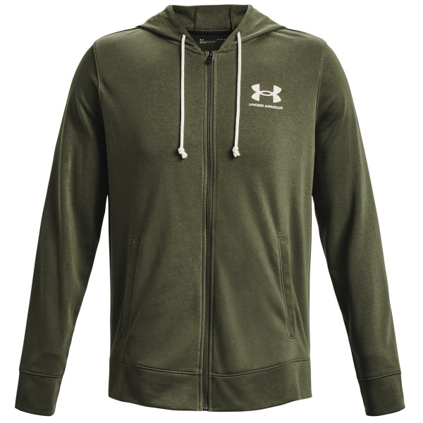 Męska bluza Under Armour Rival Terry LC FZ zielony/biały Marine OD Green / / Onyx White