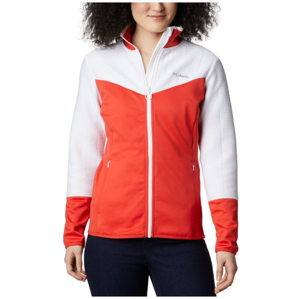 Bluza damska Columbia Roffe Ridge II Full Zip czerwony/biały BoldOrangeWhite