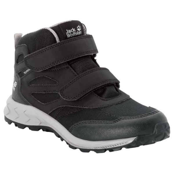 Buty dziecięce Jack Wolfskin Woodland Texapore Mid Vc K czarny/szary black / grey