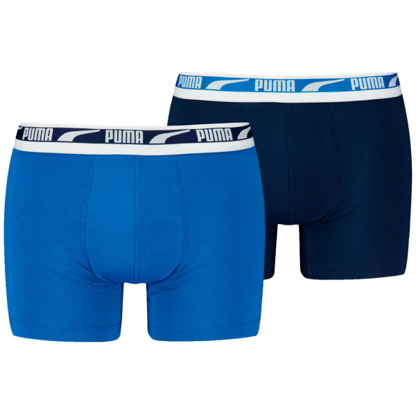 Męskie bokserki Puma Everyday Multi Logo Boxers 2P niebieski/jasnoniebieski Blue Combo