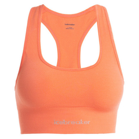 Sportowy biustonosz Icebreaker Women Merino Seamless Active Bra pomarańczowy