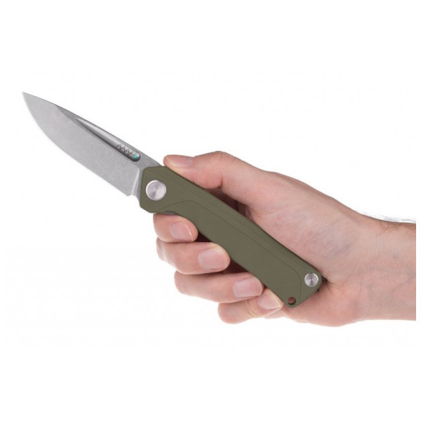 Nóż składany Acta non verba Z200 Stonewash/Plain Edge, G10 zielony Olive