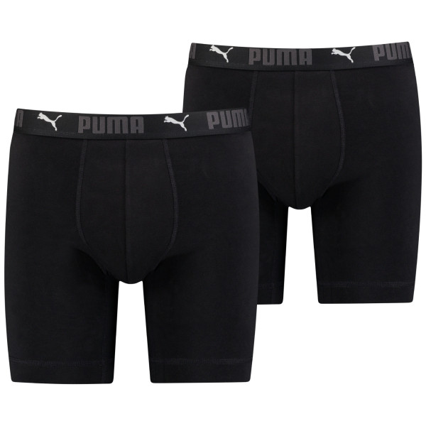 Męskie bokserki Puma Sport Cotton Long Boxers 2P czarny Black